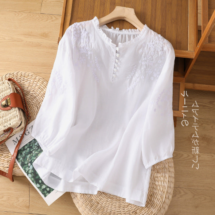 Vasilene | Button-Front Blouse
