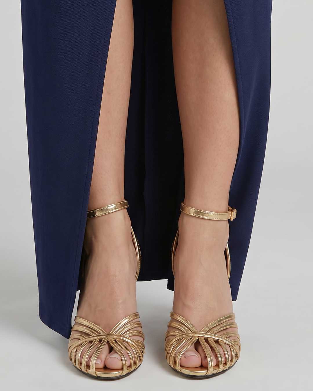 Sabine | Metallic Strappy Pointed Toe Heels