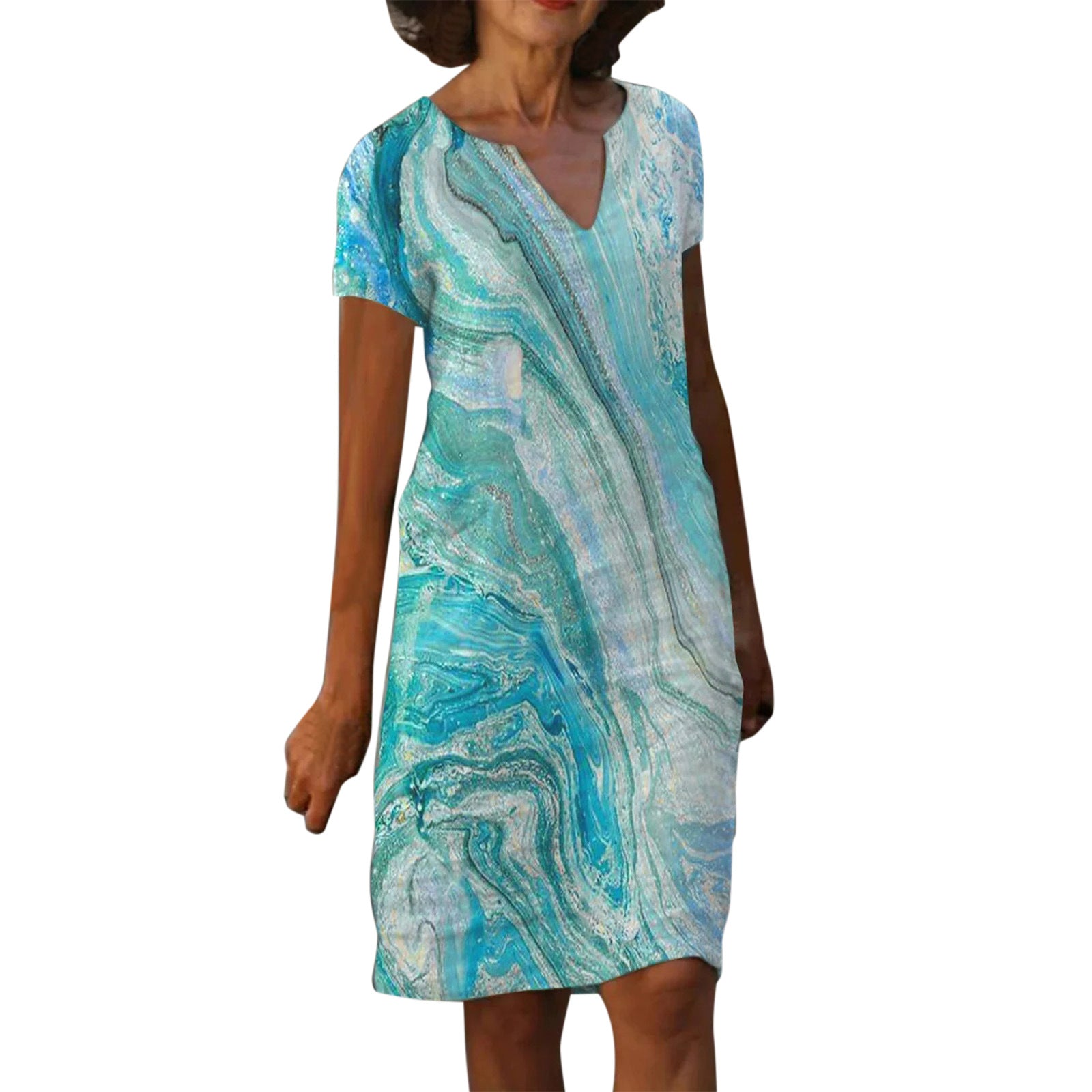 NOELLE™ – Effortless Leaf Pattern Dress