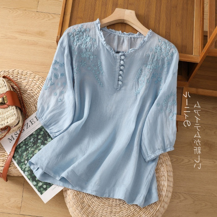 Vasilene | Button-Front Blouse