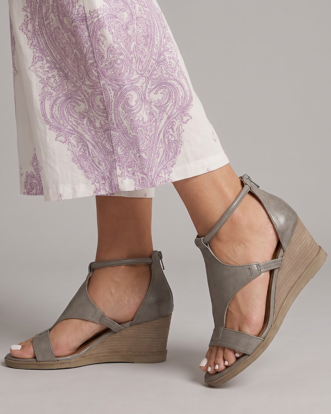 Elokeza | Open Toe Wedge Comfort Heels