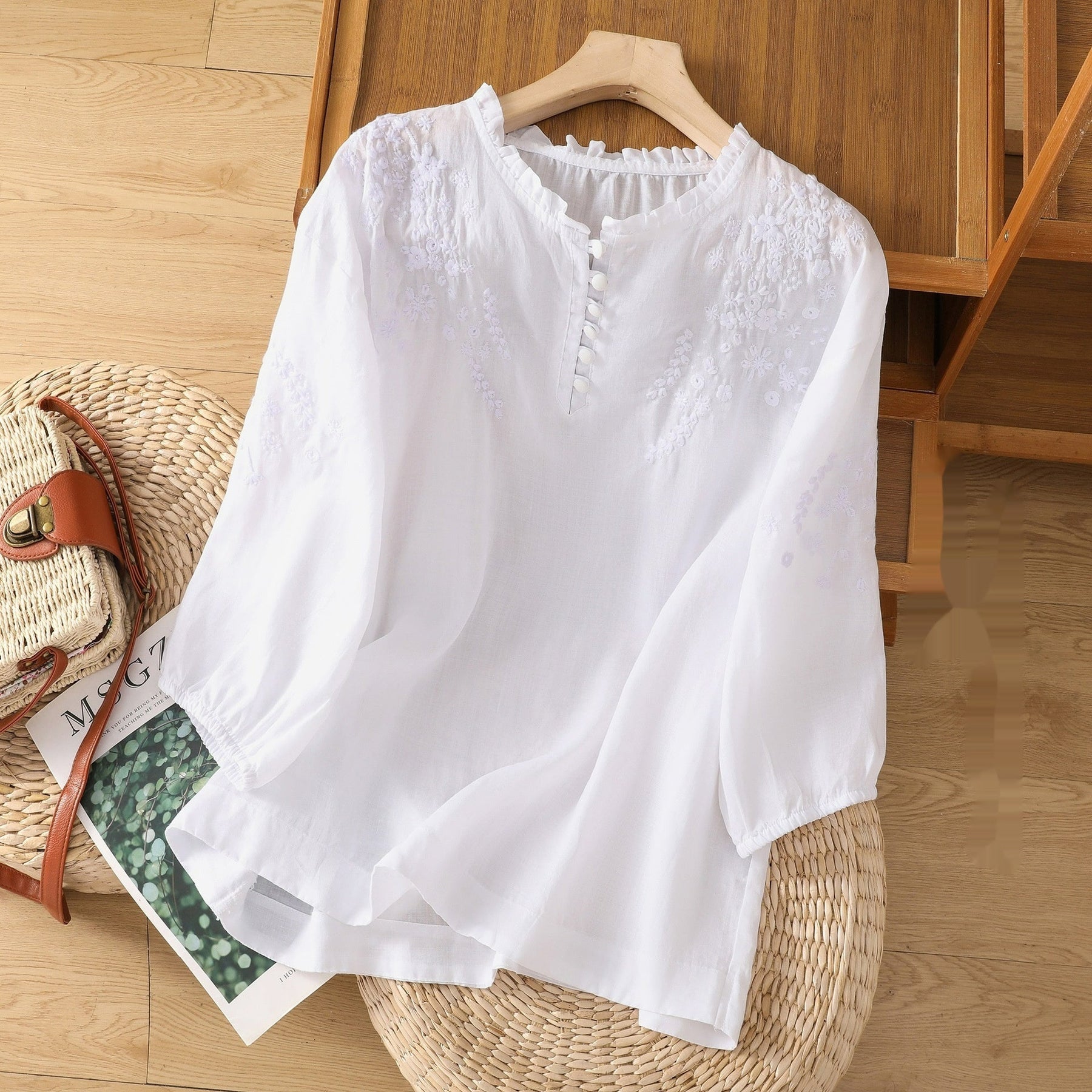 Vasilene | Button-Front Blouse