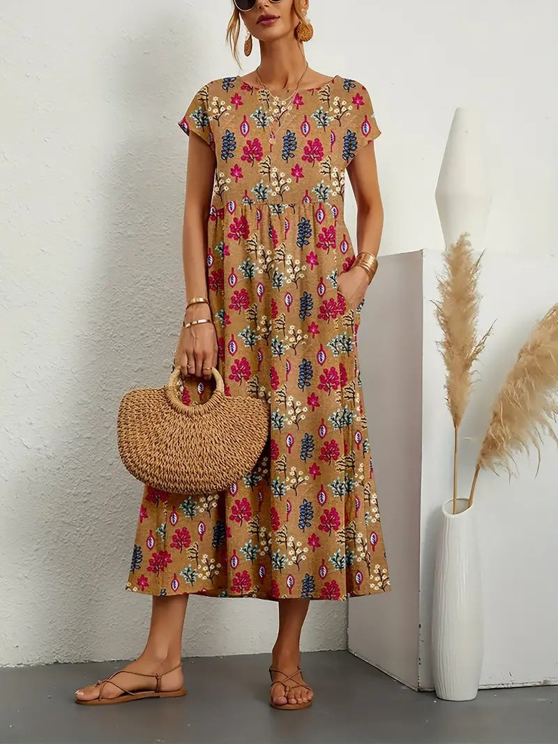 FLORENE™ - Breezy Floral Midi Dress