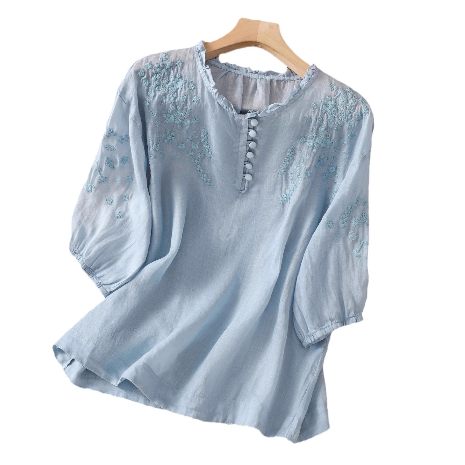 Vasilene | Button-Front Blouse