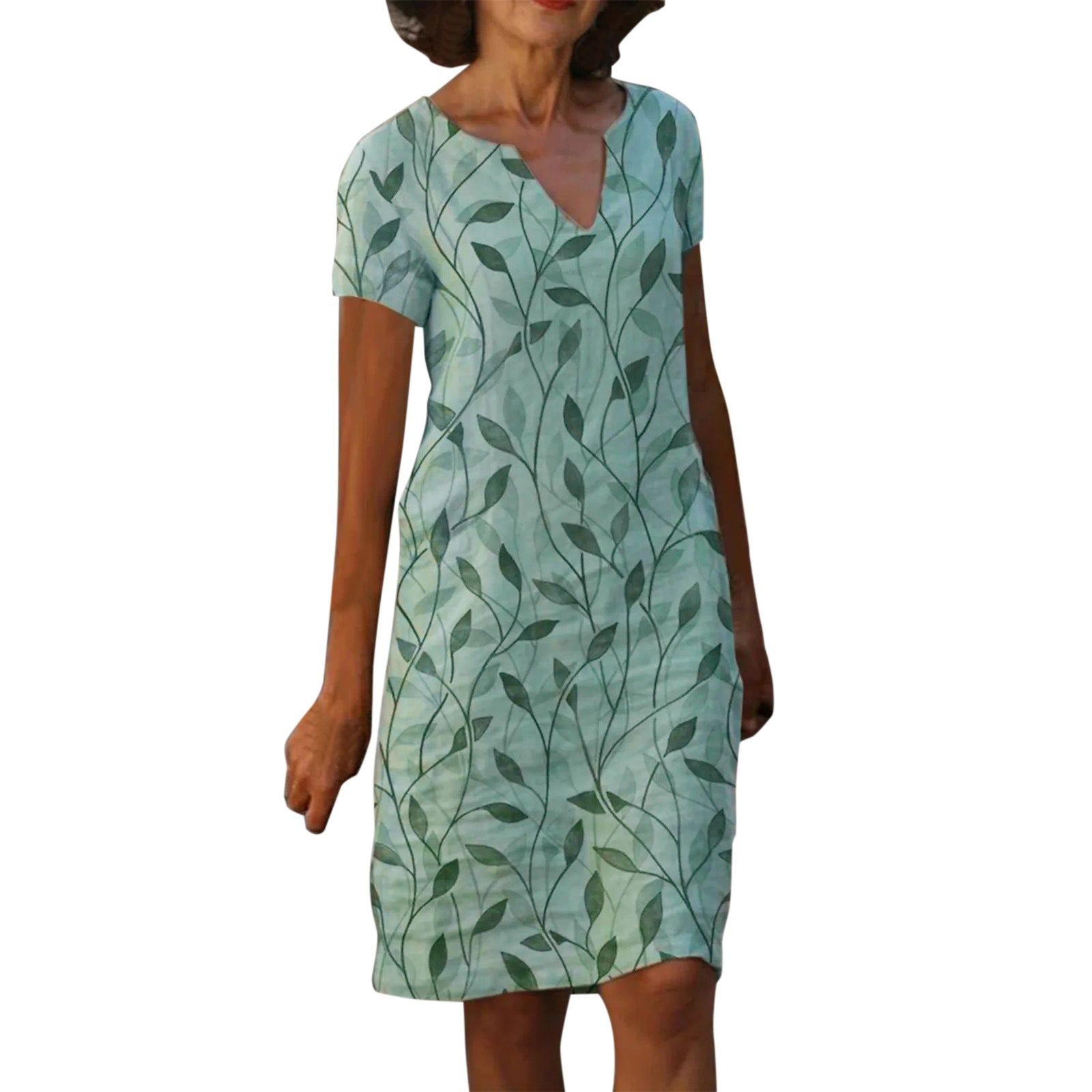 NOELLE™ – Effortless Leaf Pattern Dress