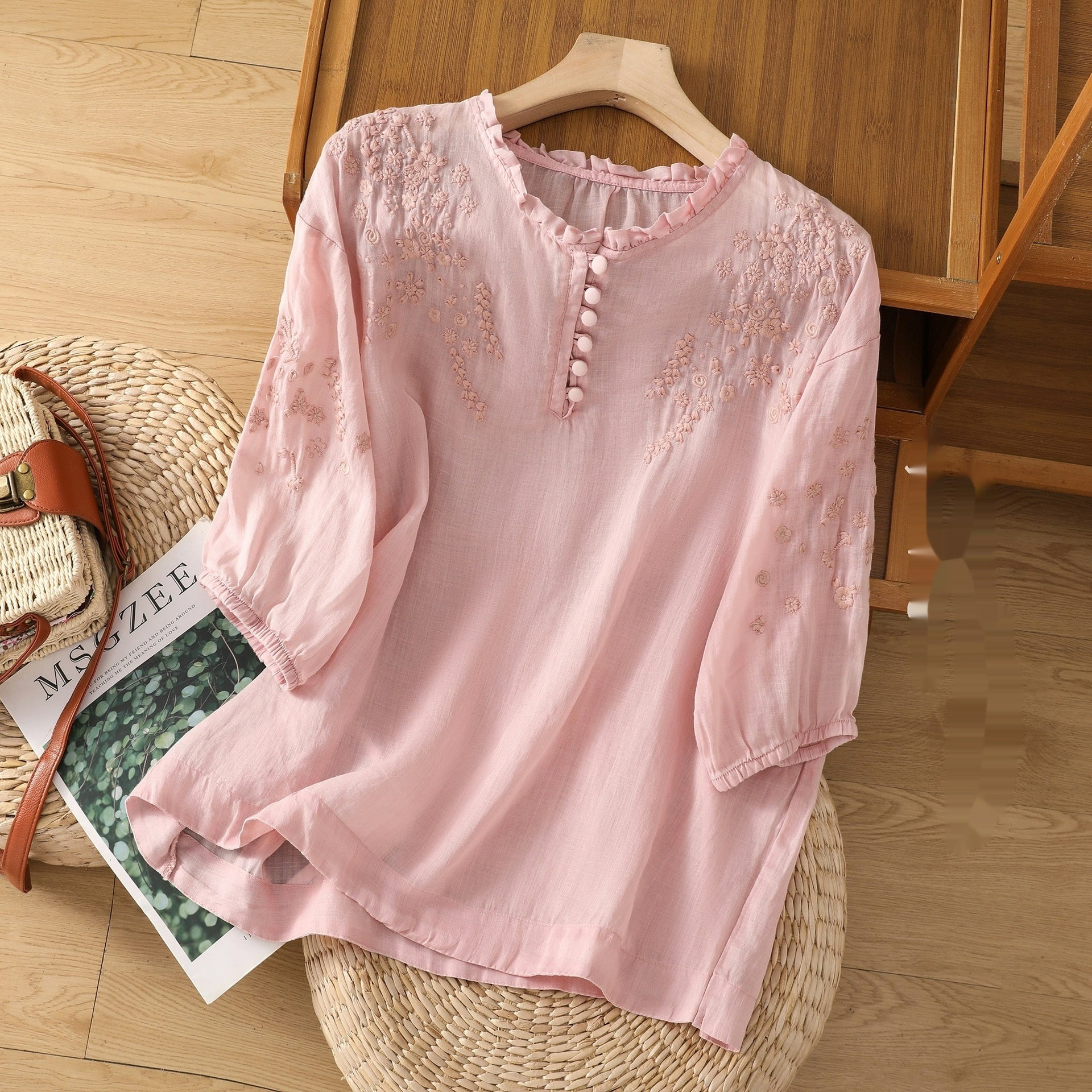 Vasilene | Button-Front Blouse