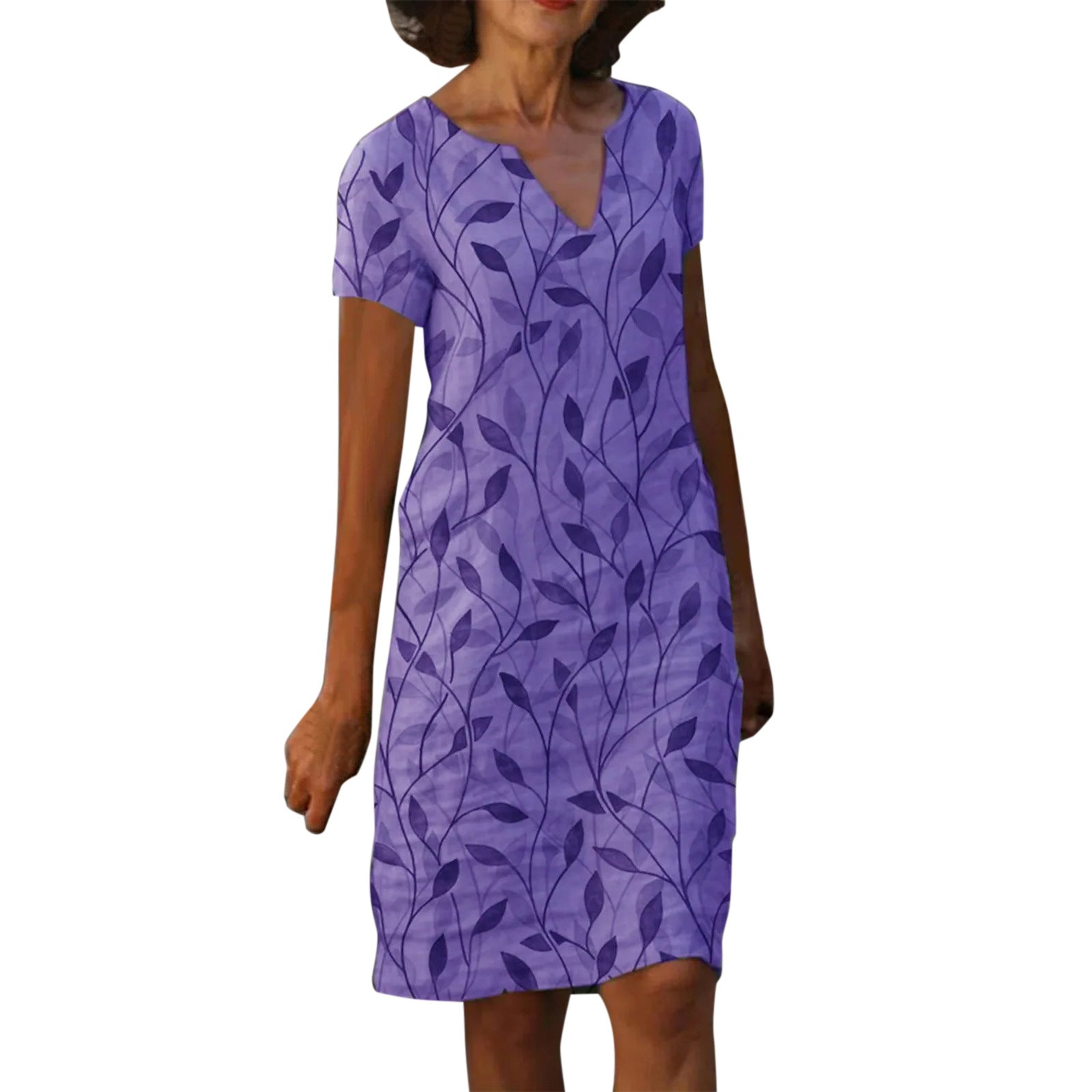 NOELLE™ – Effortless Leaf Pattern Dress