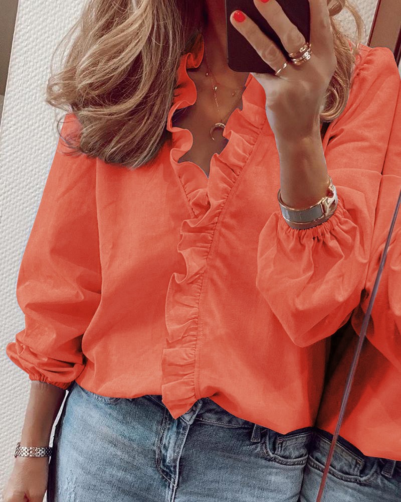 MAISY™ – Ruffled V-Neck Blouse