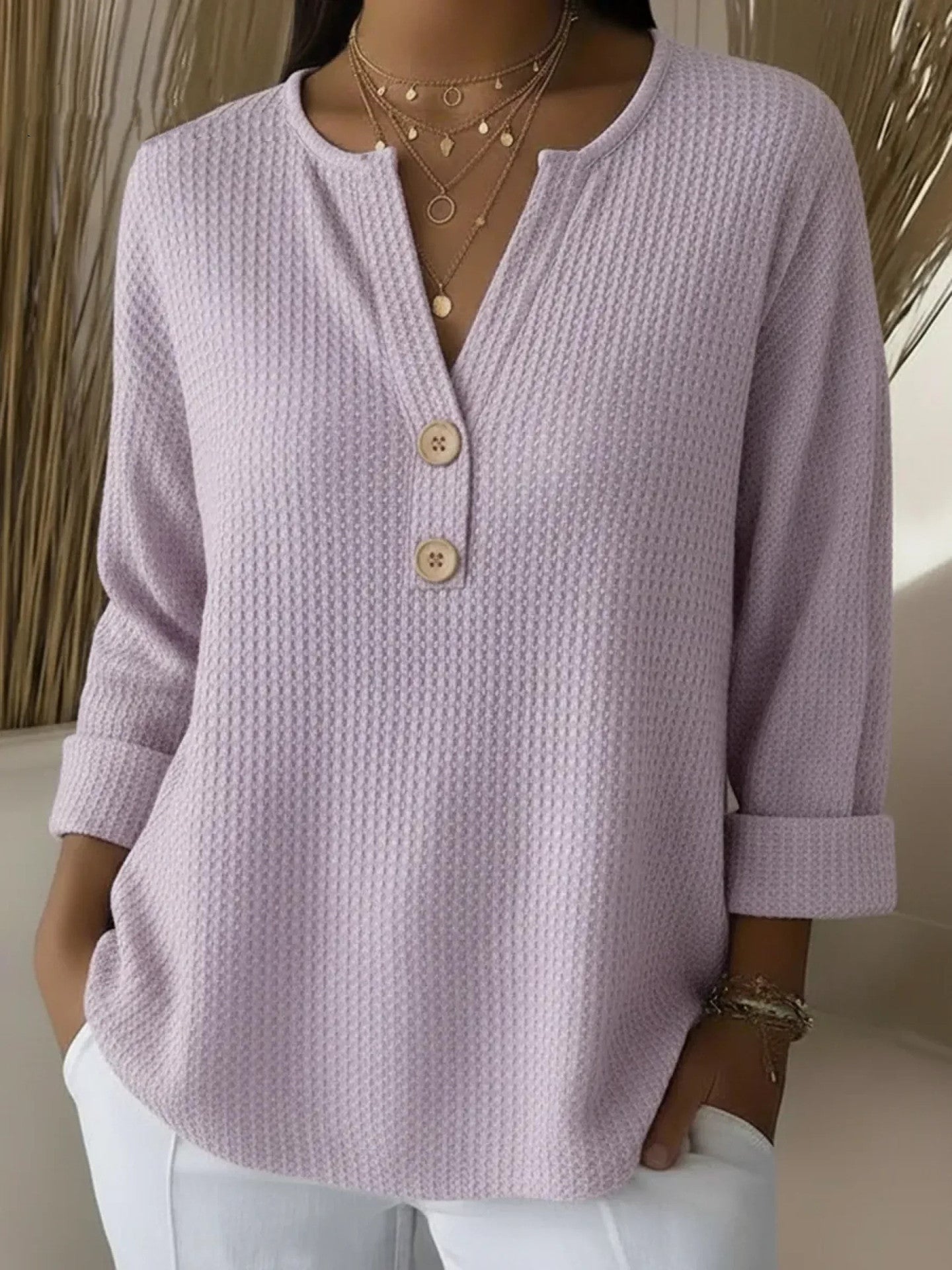 Claire | Henley Button Top