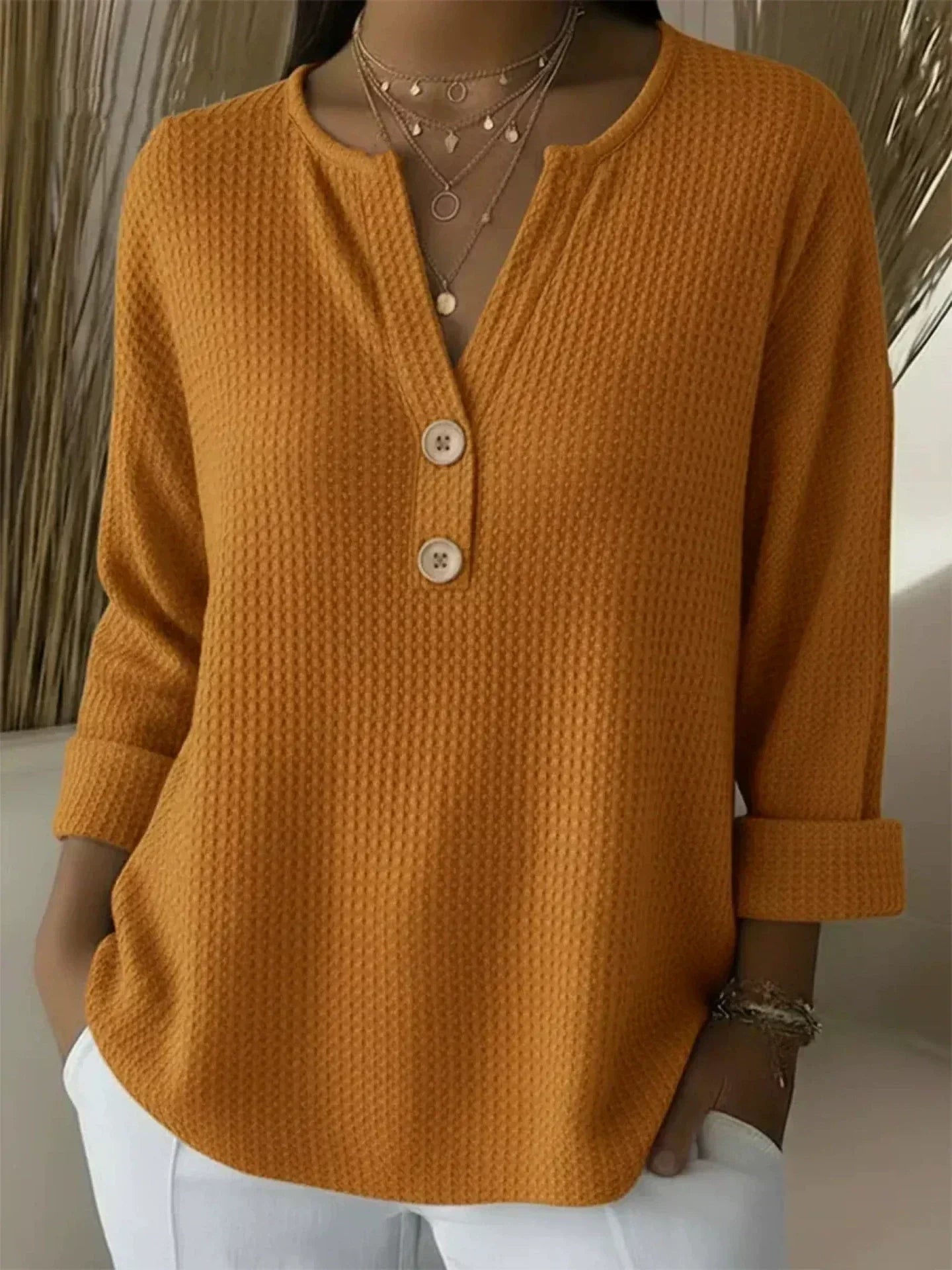 Claire | Henley Button Top