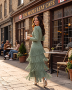 Claire | Elegant dress with fringe sleeves