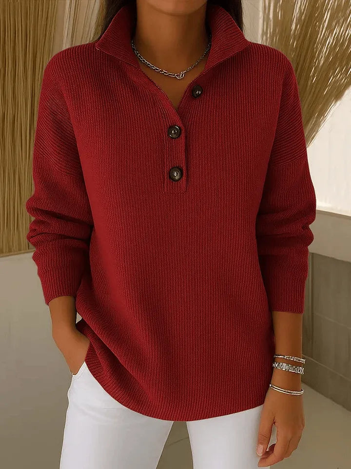 Claire | V-Neck Polo Sweater