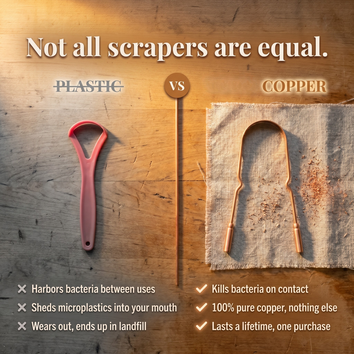 Pure Copper Tongue Scraper