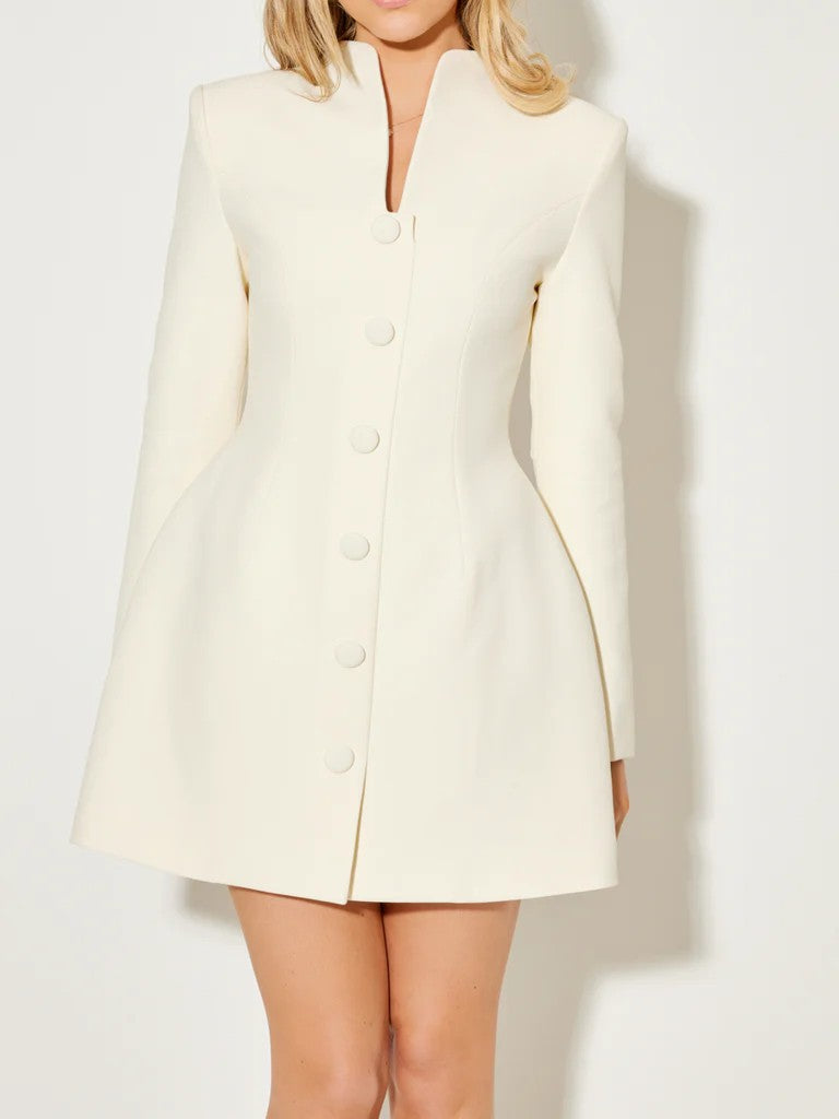 Aurora | Coat Dress with Statement Bow Collar