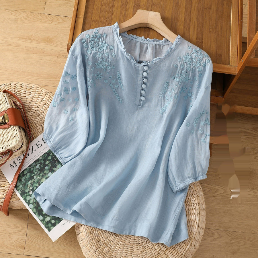 Vasilene | Button-Front Blouse
