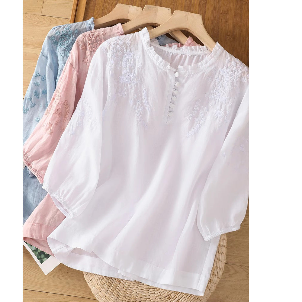 Vasilene | Button-Front Blouse