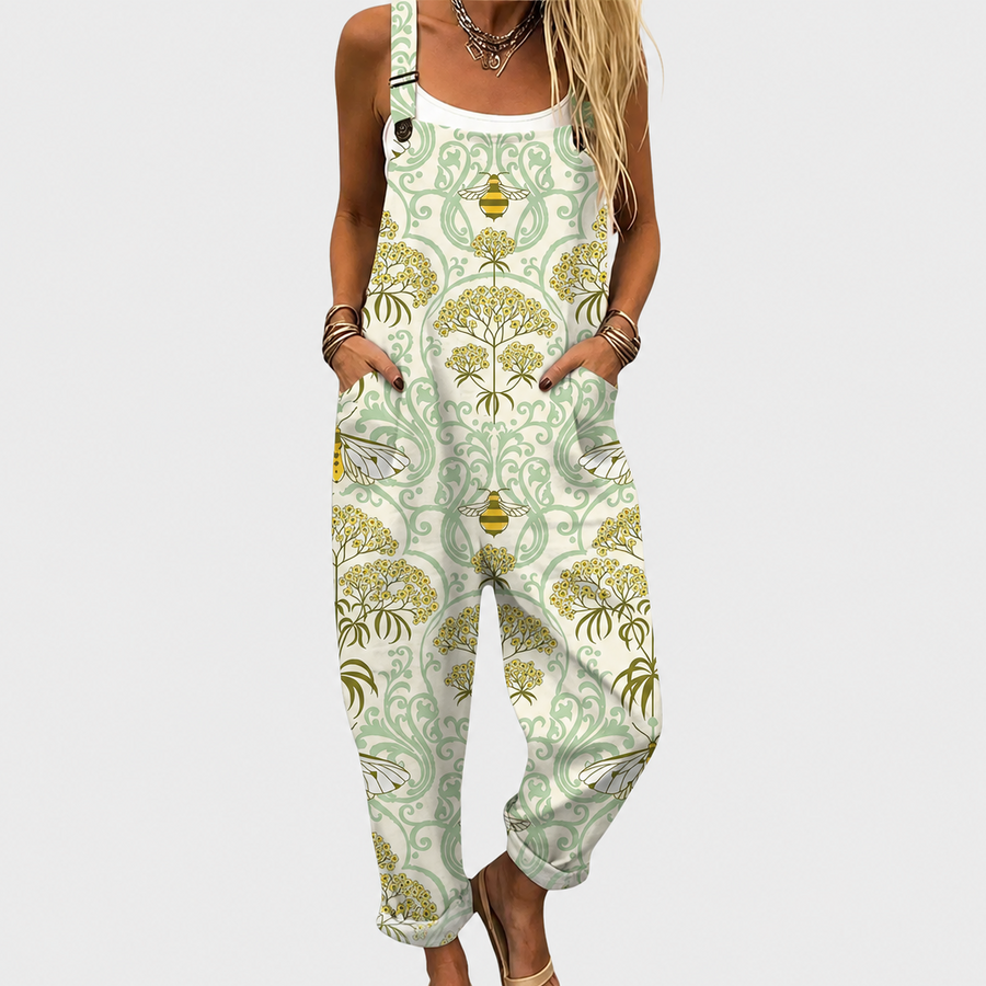 Comfortable Printed Overalls