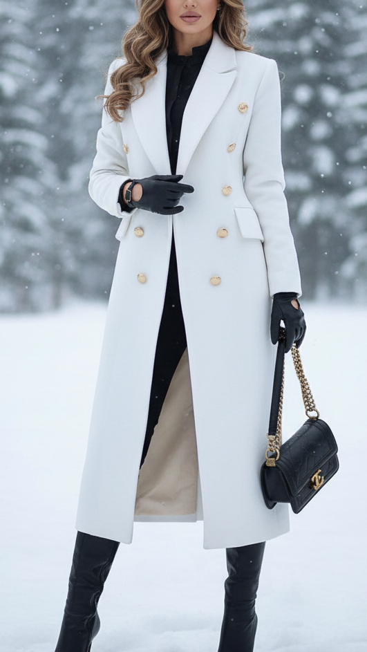 Elena Luxe | Double-Breasted Longline Coat