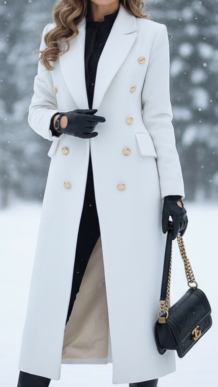 Elena Luxe | Double-Breasted Longline Coat