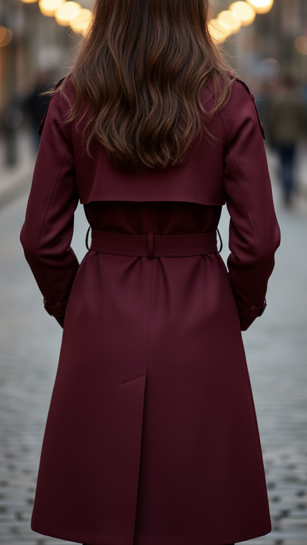 Elena Rouge | Double-Breasted Belted Trench Coat
