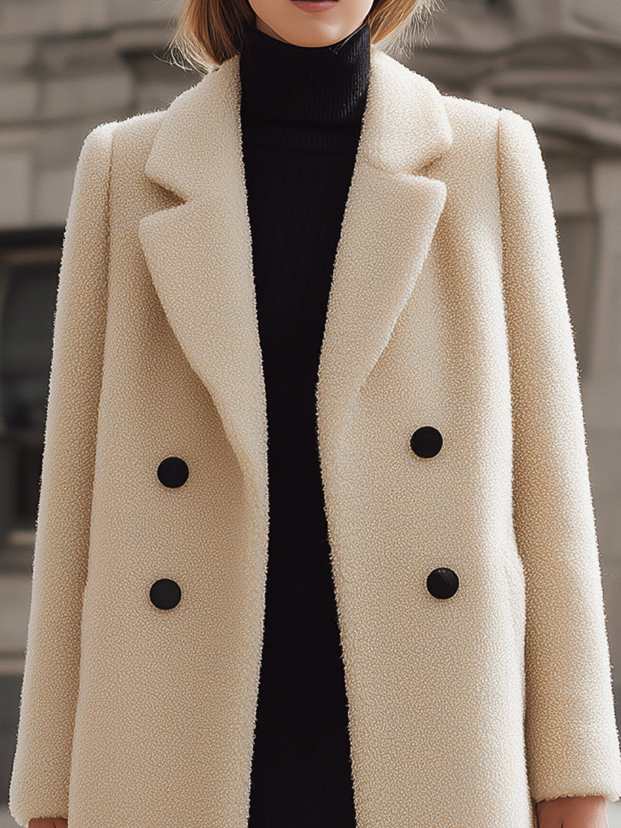 Elena | Textured Double-Breasted Coat