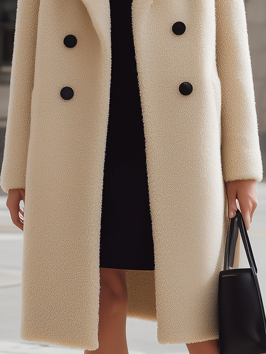 Elena | Textured Double-Breasted Coat