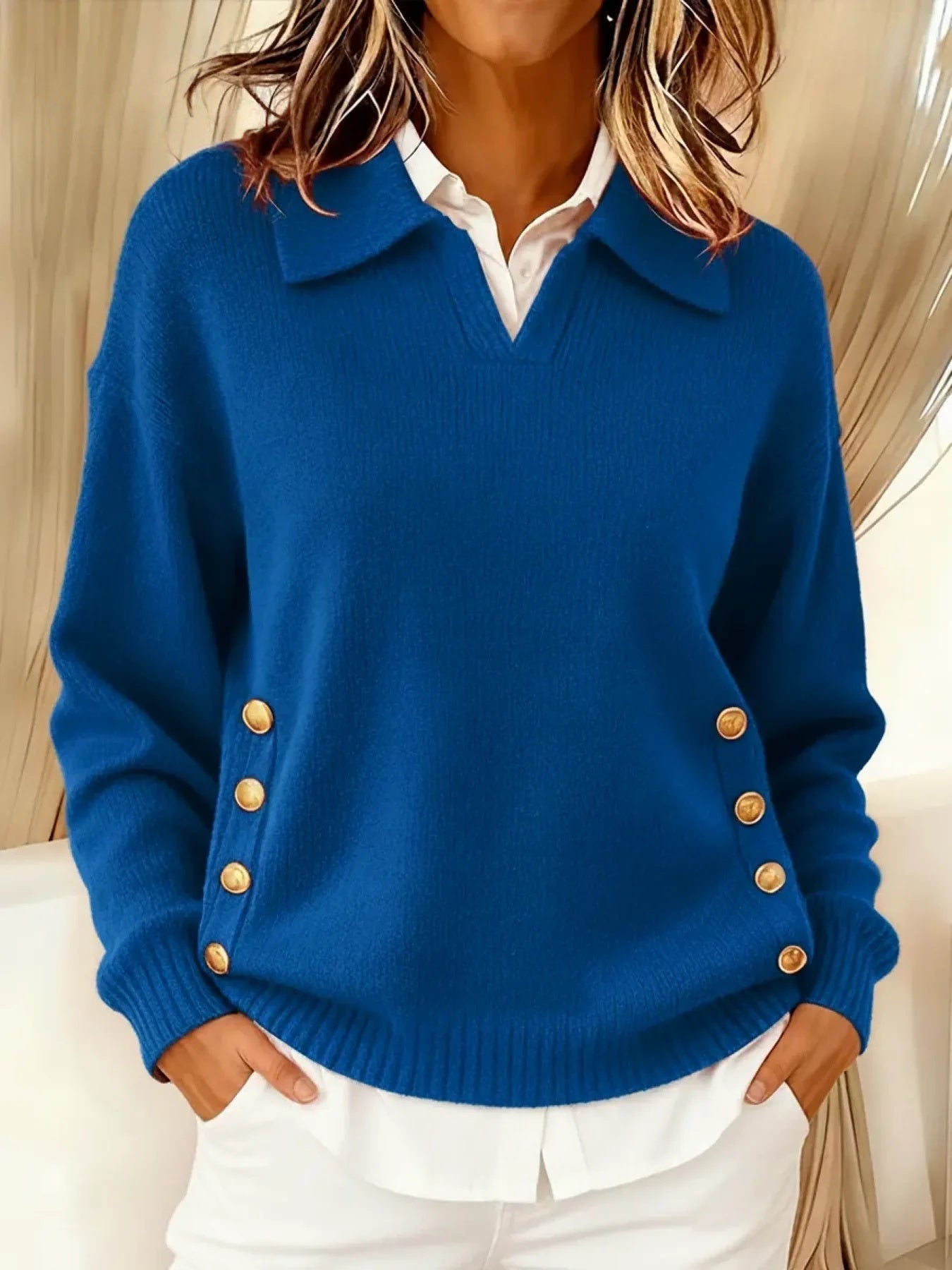 Claire | V-Neck Sweater with Collar