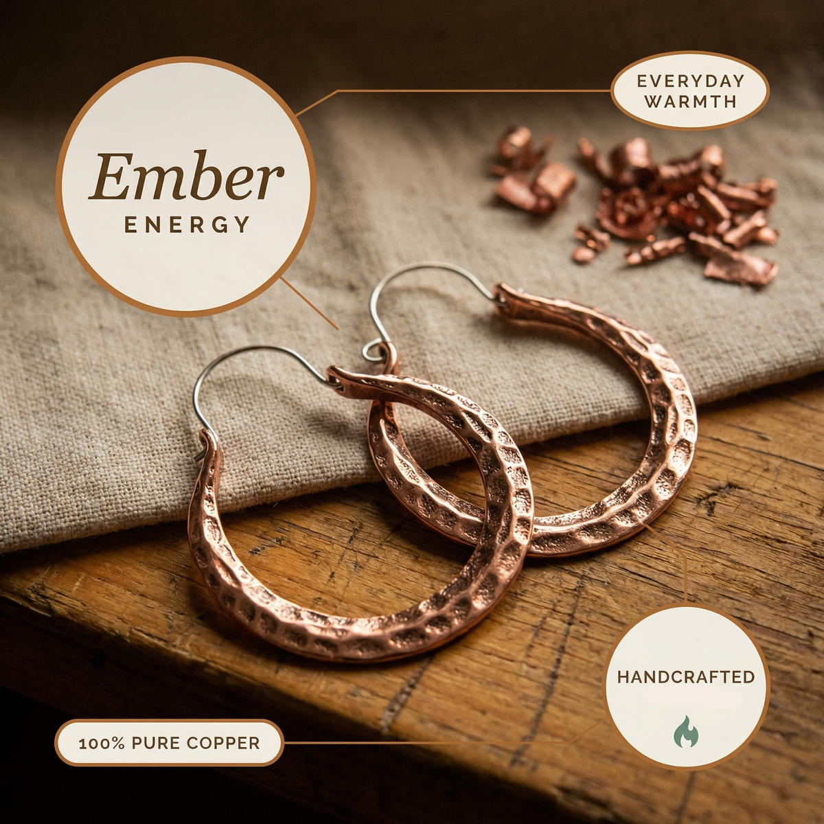 Ember Copper Earrings