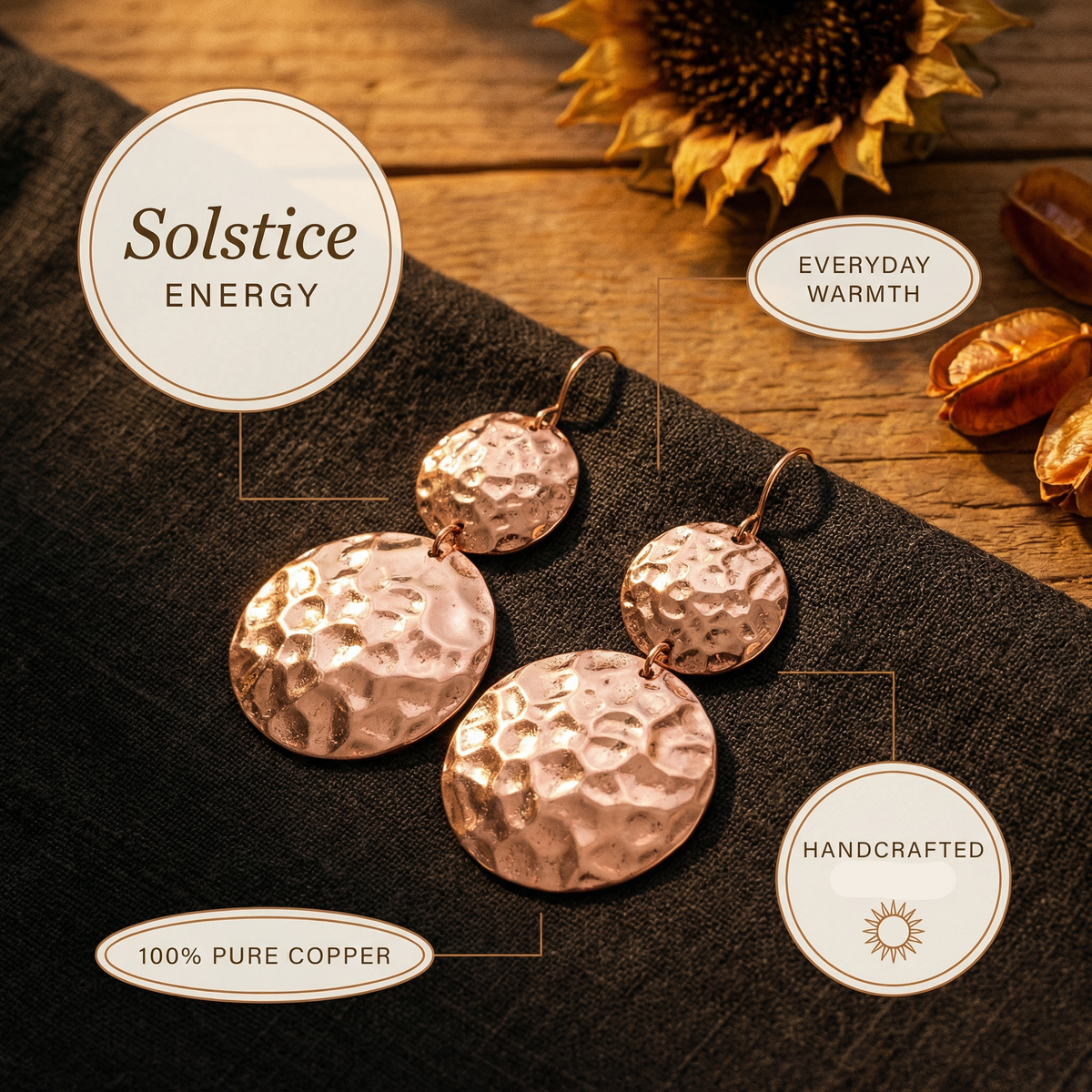 Solstice Copper Earrings