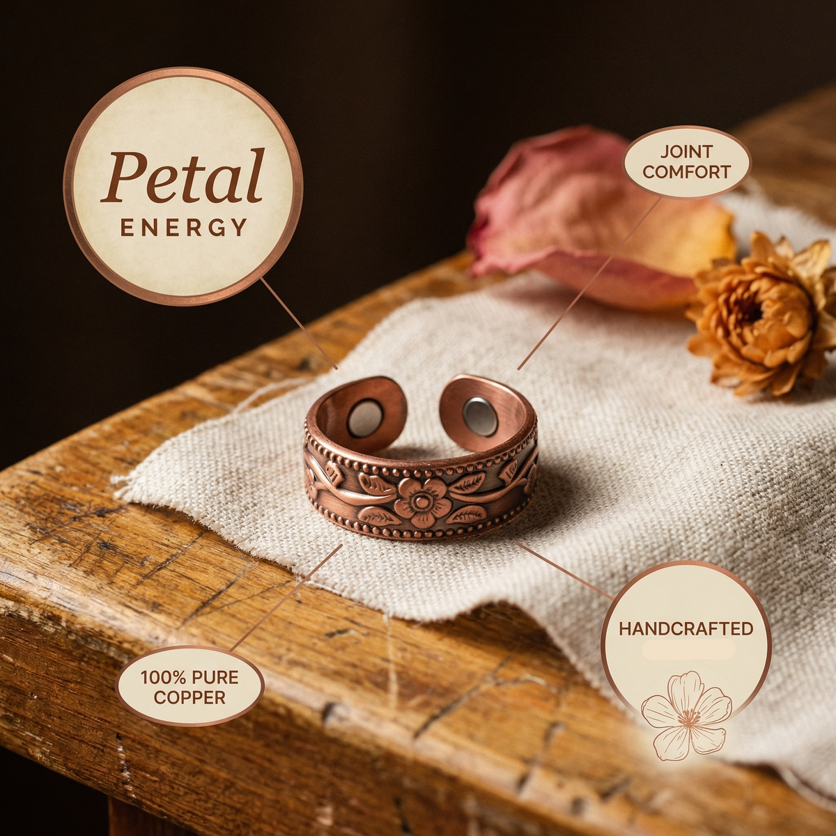 Petal Copper Ring