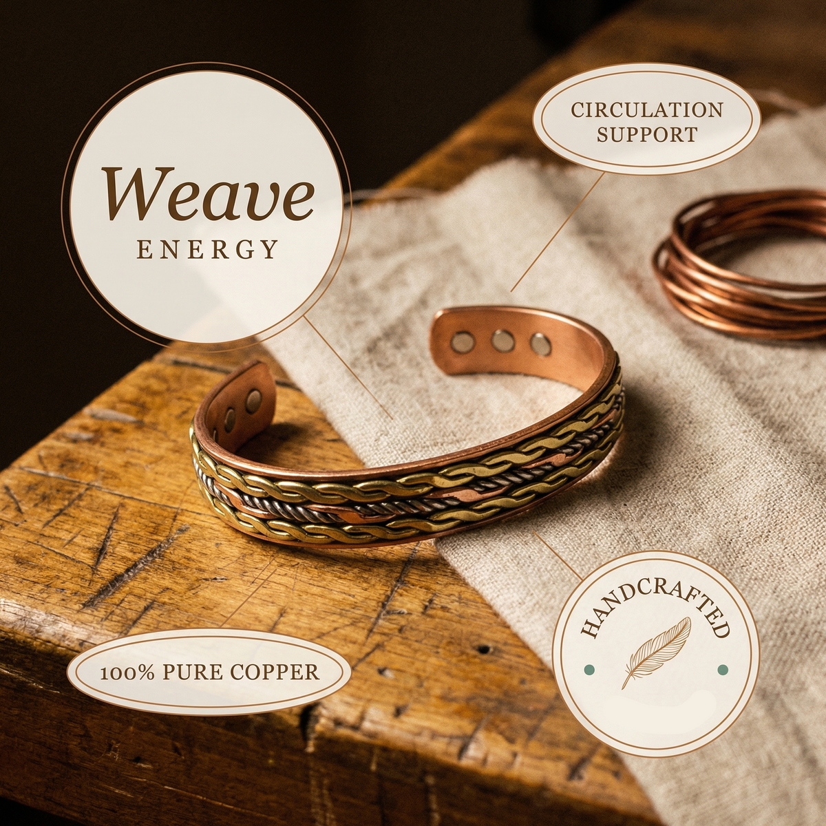 Weave Copper Bracelet