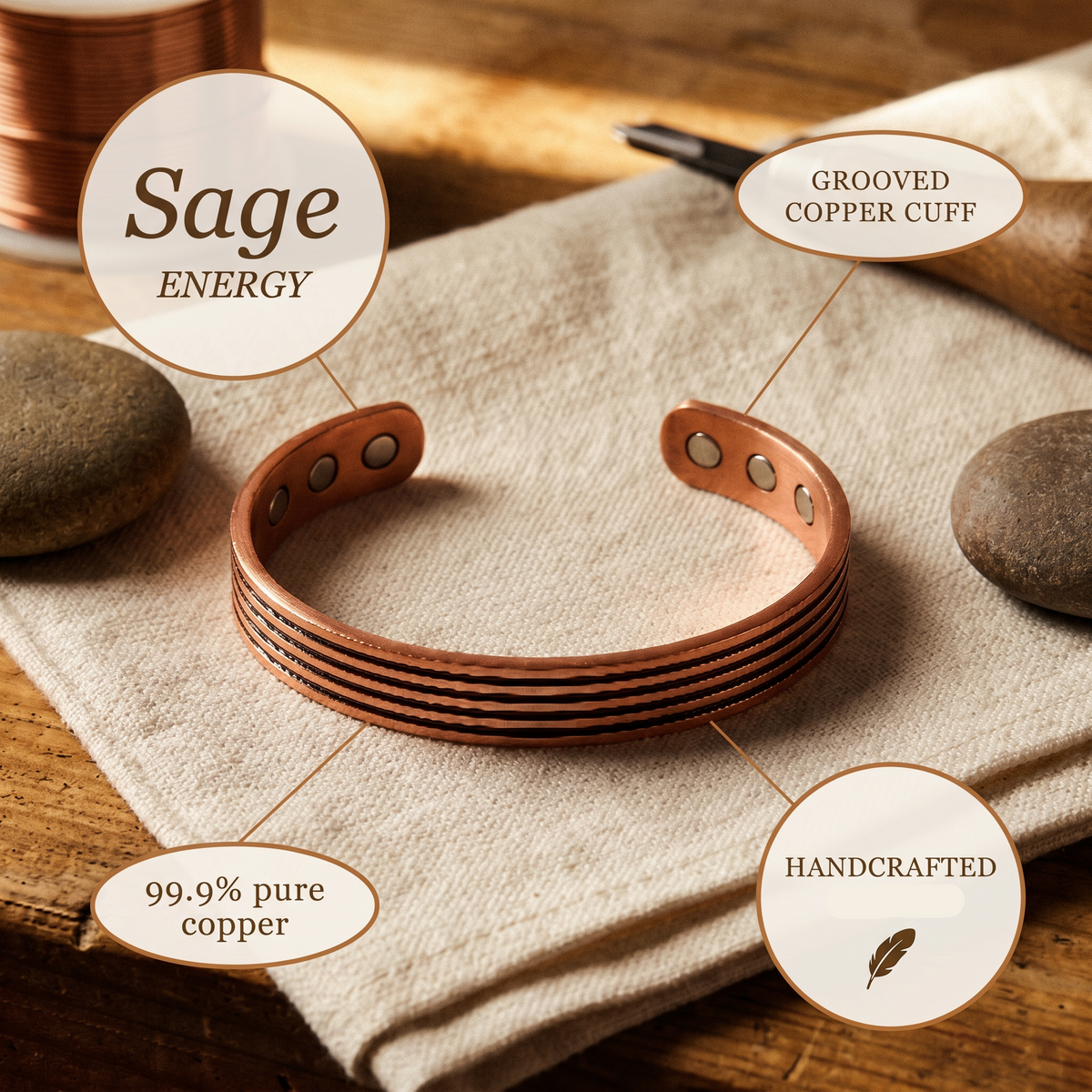 Sage Copper Bracelet