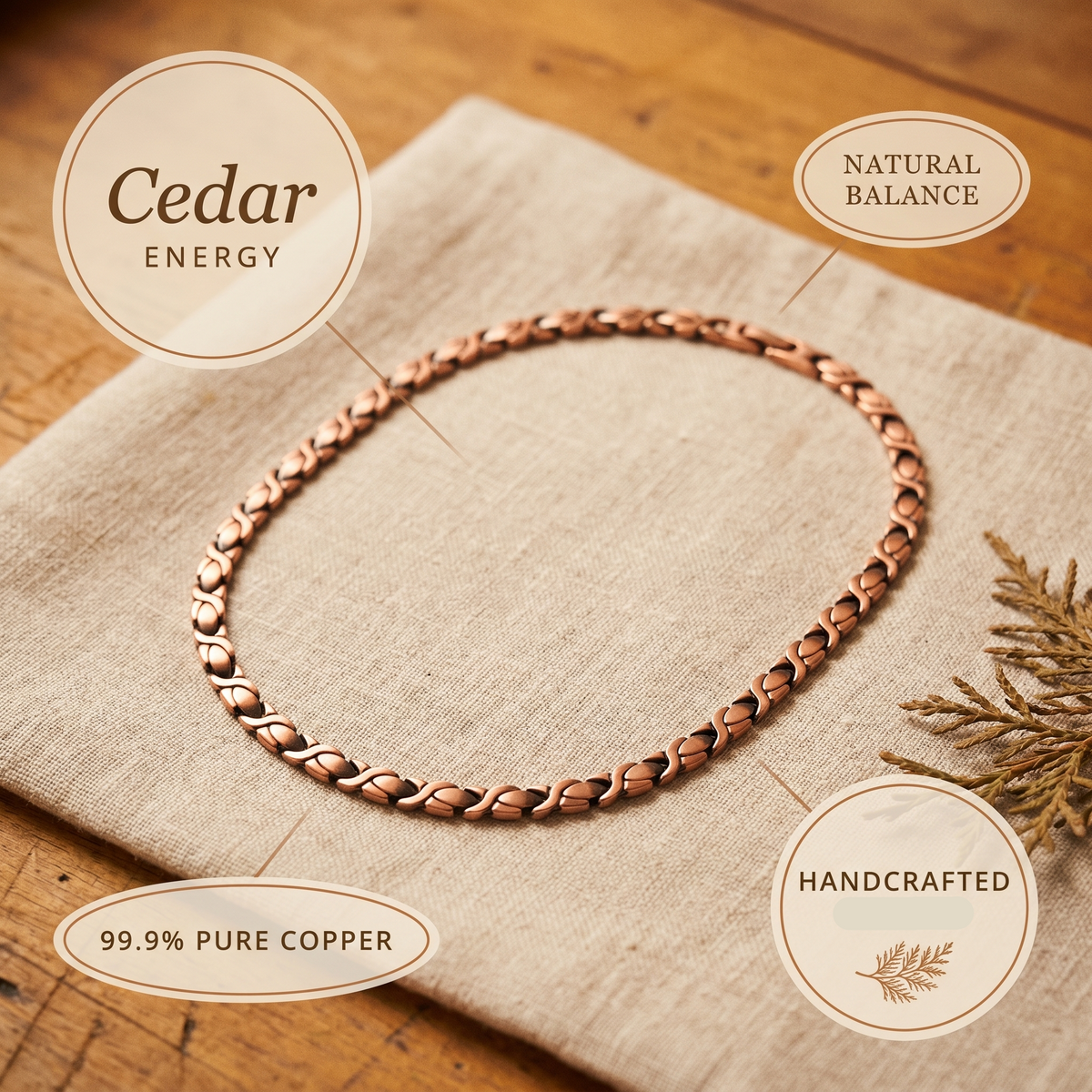 Cedar Copper Necklace