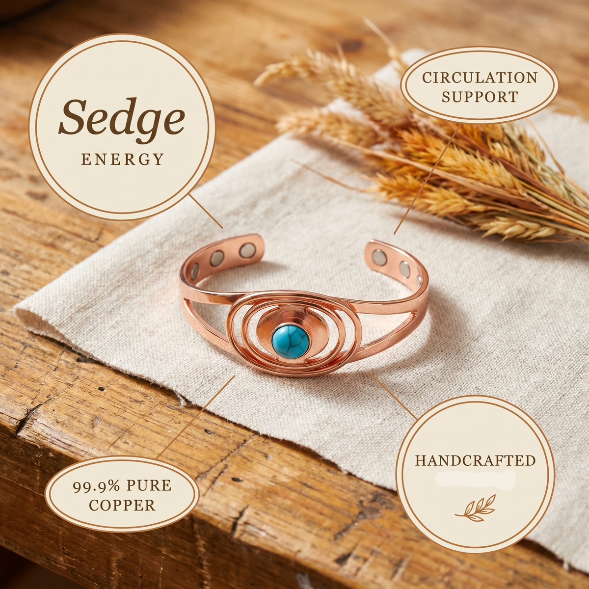 Sedge Copper Bracelet