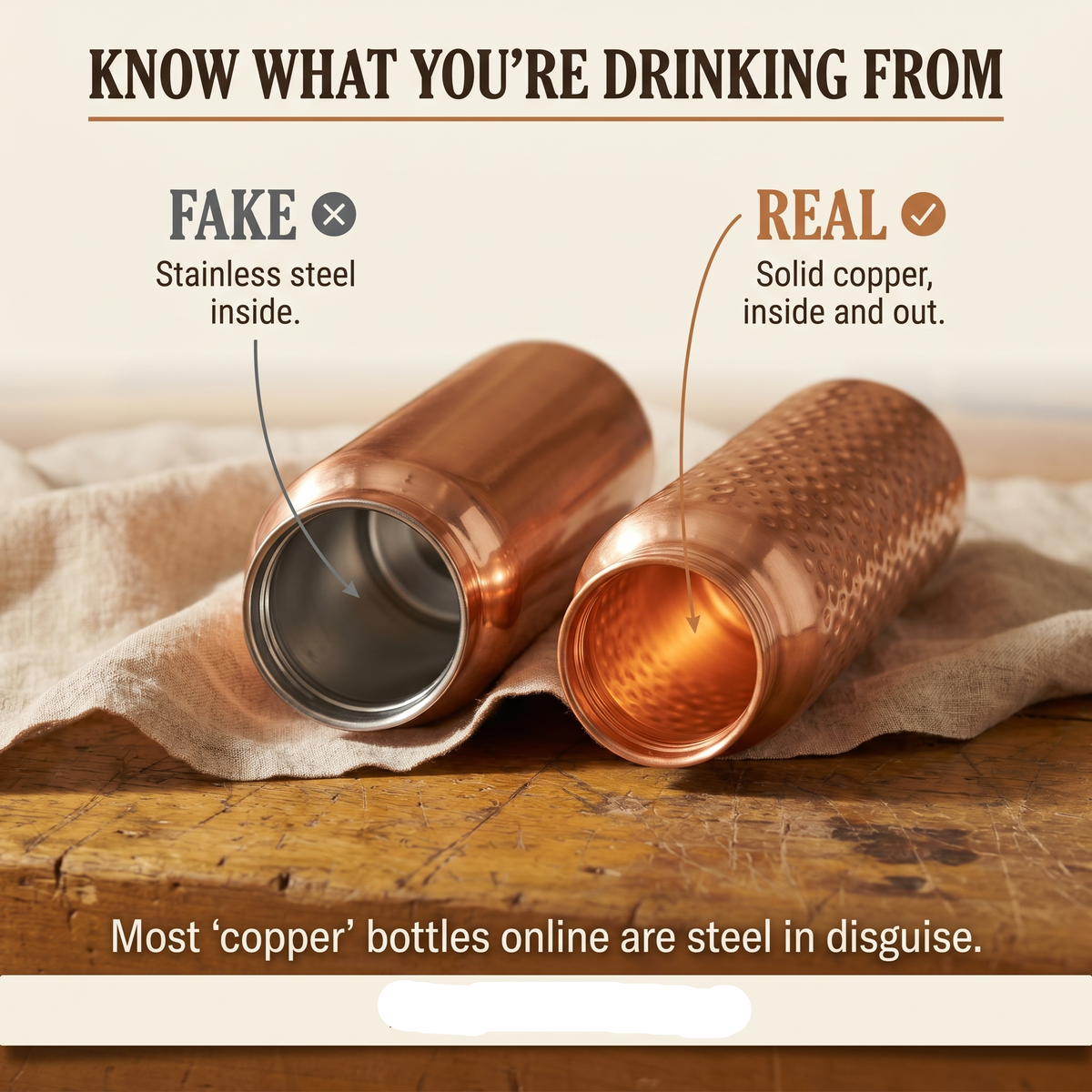 Pure Copper Water Bottle