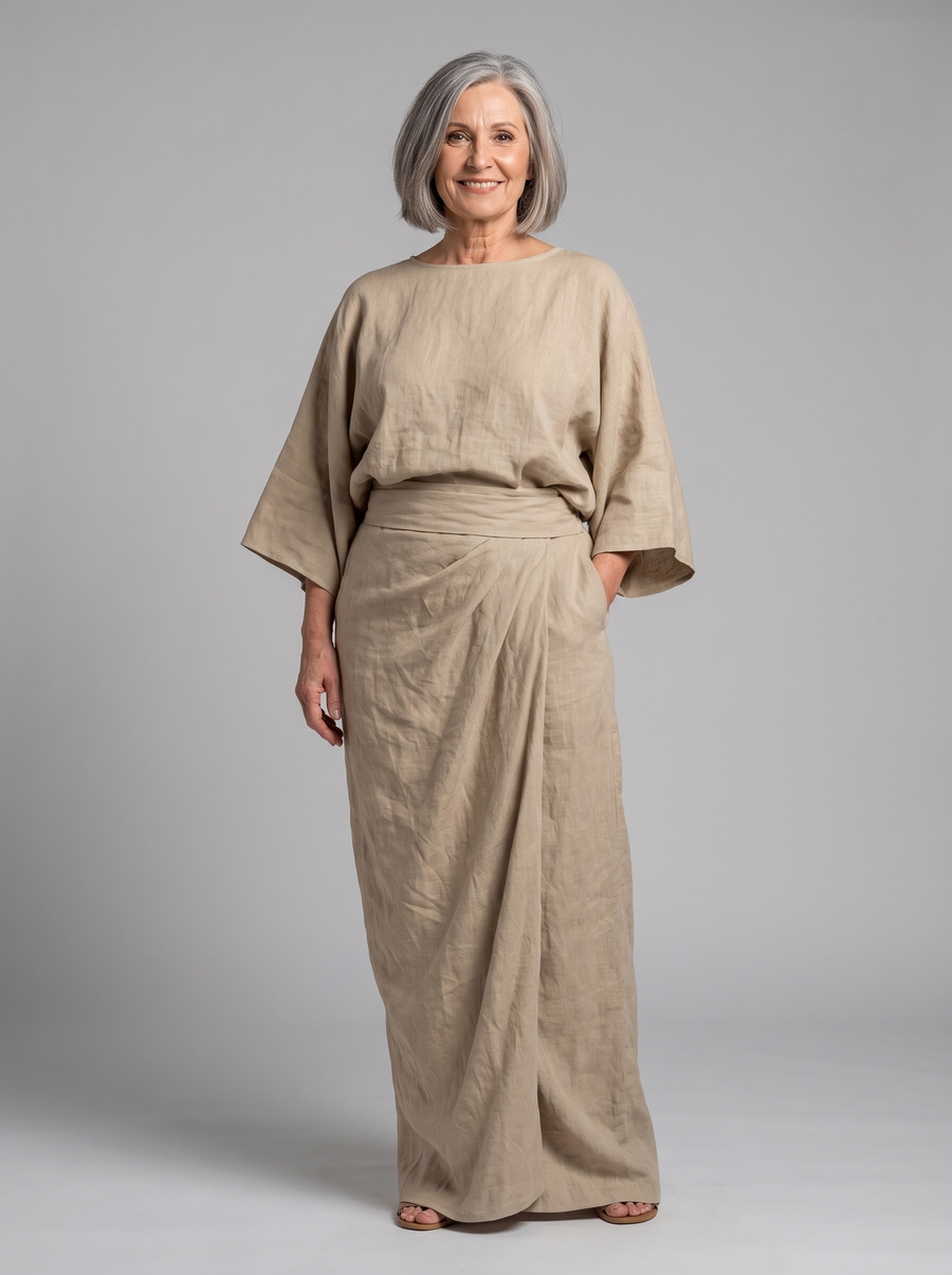 Megan Relaxed Linen Two-Piece Set