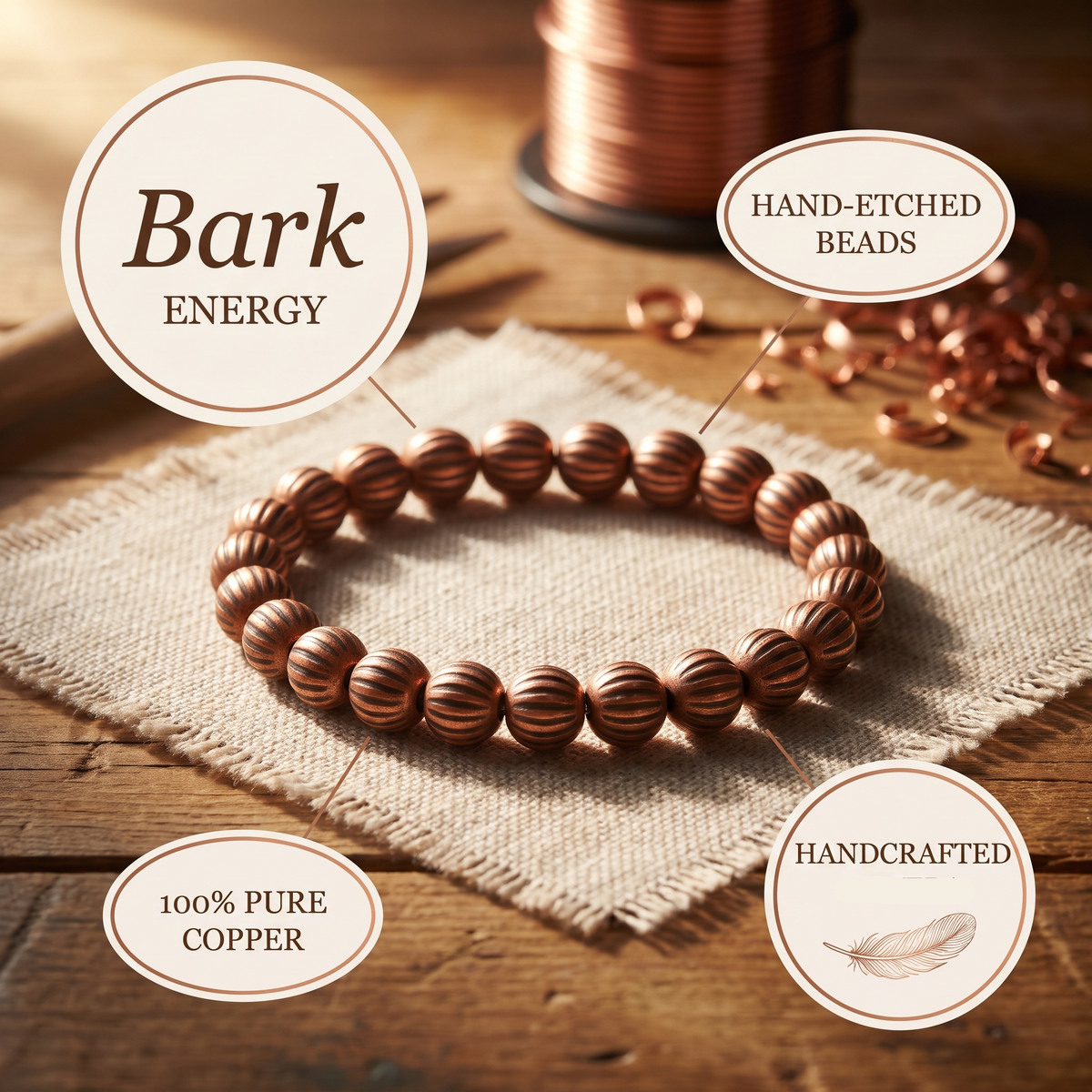 Bark Copper Bracelet