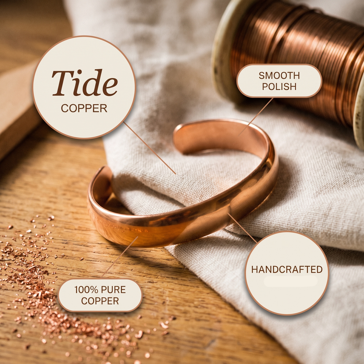 Tide Copper Bracelet