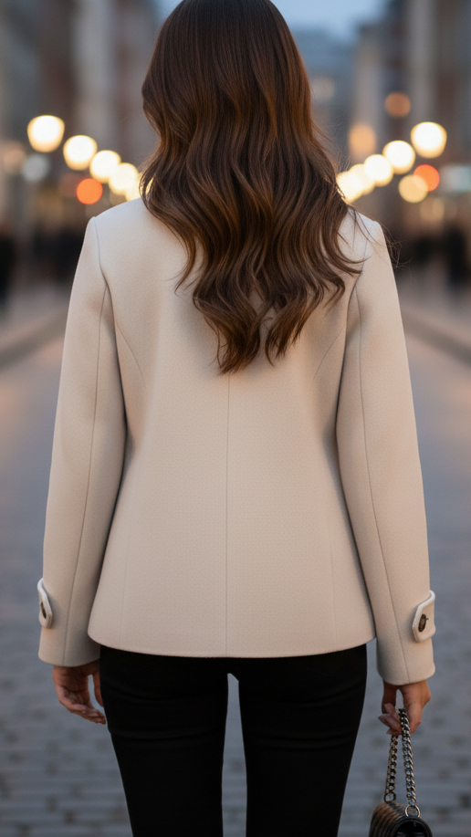 Ivory | Short Double-Breasted Coat