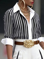 Hailey Elegant Striped Two-Piece Set
