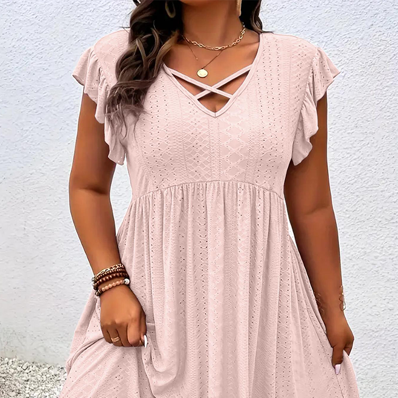 Camille™ | Ruffle V-Neck Dress
