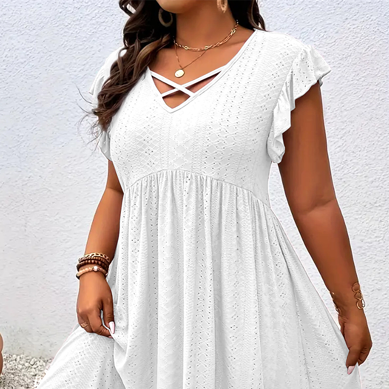 Camille™ | Ruffle V-Neck Dress
