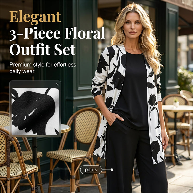 Haley Elegant Three-Piece Floral Set