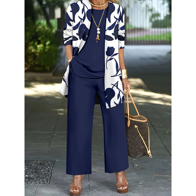 Haley Elegant Three-Piece Floral Set